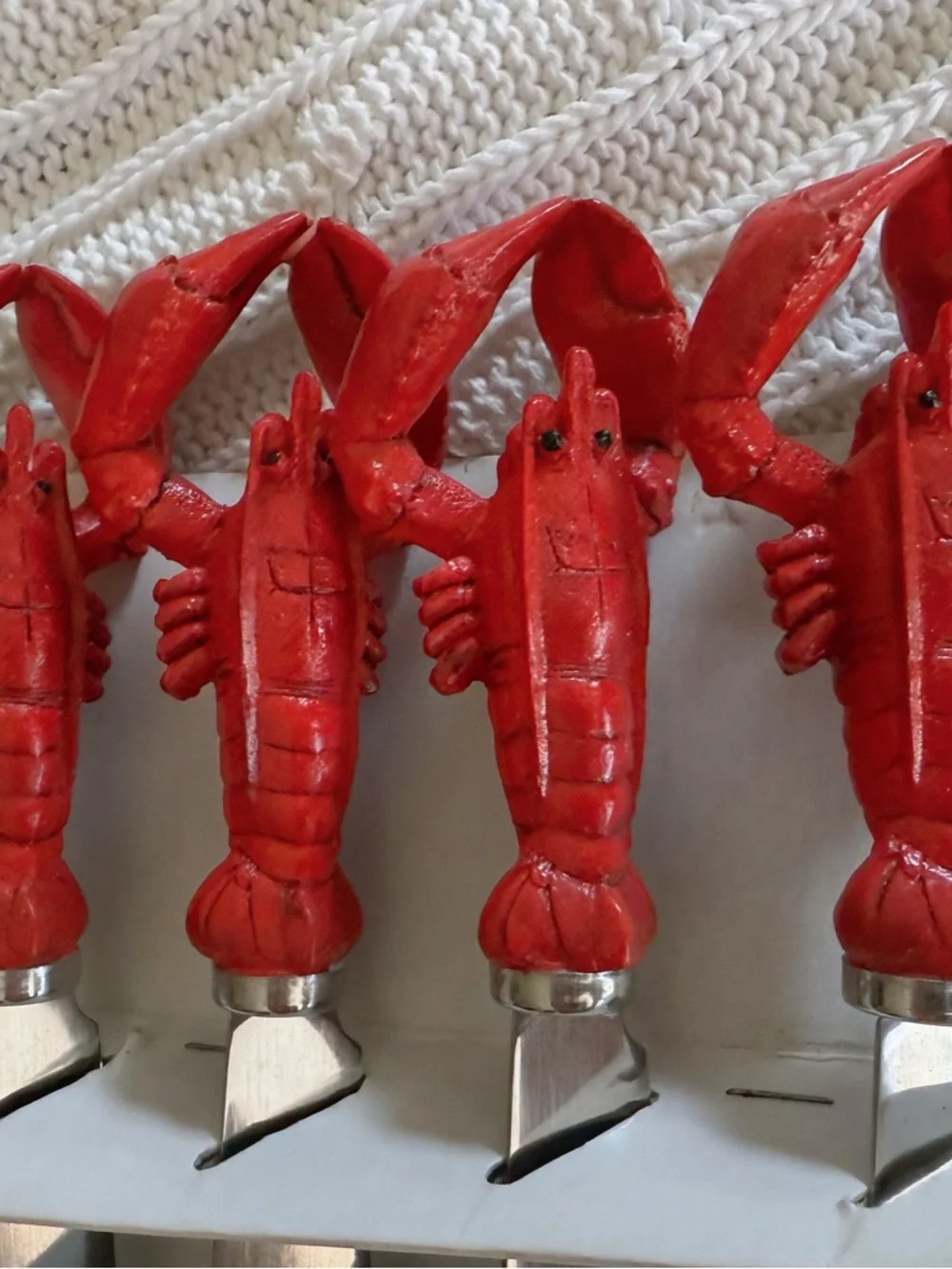 Boston Warehouse Lobster Handle Spreader Knife Set. Stainless Steel. 1999. NWOB